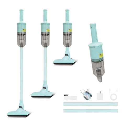 6-in-1 Rechargeable Household Stick Vacuum Cleaner, Convertible to Handheld, for All Kinds of Cleaning in Your Home on Hard Floors, Upholstery, Sofas, Cars (Green) - color: Green