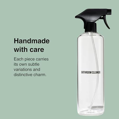 Public Goods Empty Glass Spray Bottle for Bathroom Cleaner | Refillable Spray Bottle for Cleaning | Made with Clear Borosilicate Glass for Toilets, Tile, Showers, Sinks | BPA Free | 24 Oz - style: Empty Glass Bottle