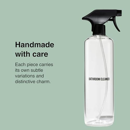 Public Goods Empty Glass Spray Bottle for Bathroom Cleaner | Refillable Spray Bottle for Cleaning | Made with Clear Borosilicate Glass for Toilets, Tile, Showers, Sinks | BPA Free | 24 Oz - style: Empty Glass Bottle