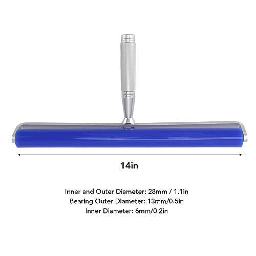 Blue Silicone Manual Roller, Static Cleaner Tool Tacky Roller Sticky for Screen Film Hair Dust Remover Viscosity with Aluminum Alloy Handle for Everywhere (35.6cm / 14in) - size: 35.6cm / 14in