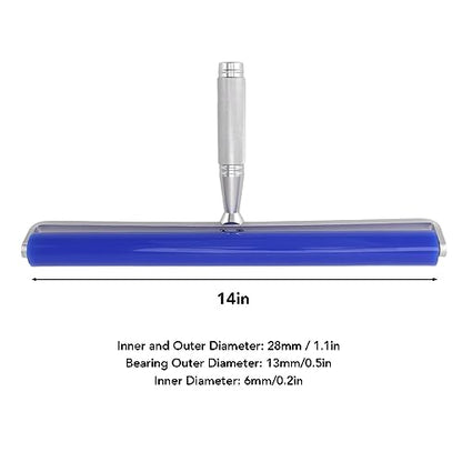 Blue Silicone Manual Roller, Static Cleaner Tool Tacky Roller Sticky for Screen Film Hair Dust Remover Viscosity with Aluminum Alloy Handle for Everywhere (35.6cm / 14in) - size: 35.6cm / 14in