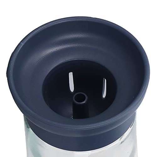 2pcs Oil Container with Silicone Brush Oil Dispenser Bottle for Kitchen Grilling Baking Cooking (Blue) - color: Blue