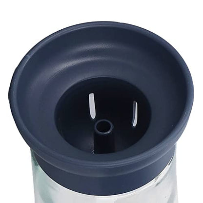2pcs Oil Container with Silicone Brush Oil Dispenser Bottle for Kitchen Grilling Baking Cooking (Blue) - color: Blue