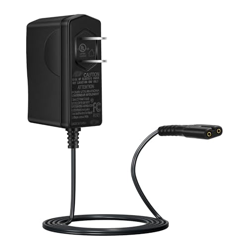9V 6FT Charger for Homitt Electric Spin Scrubber, Compatible with HM115C, HM115CW, HM115CD, HM115CG, HM204C, 2-Prong AC Power Adapter, Replacement Power Supply for Voweek VWS211/SP02 Charging Cable