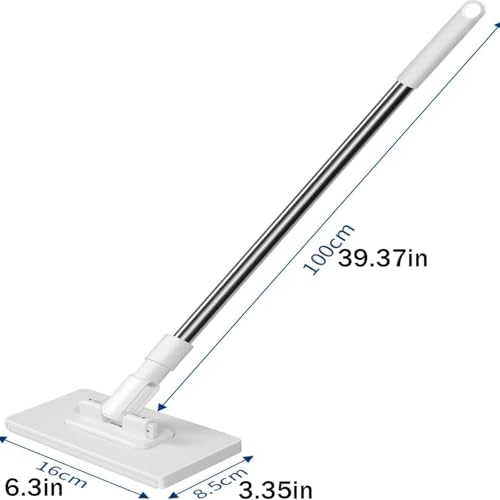Mini Mop Zero Touch Mini Mop, Disposable Clip Mopstick W/8 Reusable Cloths, Wet&Dry for Floors, 40inch Locking Handle for Gaps & Multi-Surface