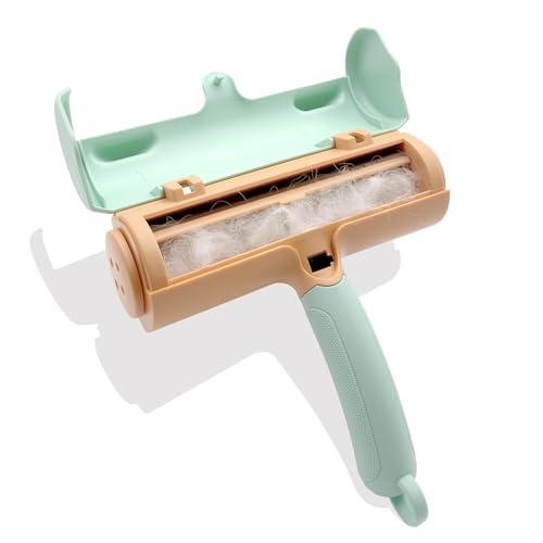 Pet Hair Remover Roller, Reusable Pet Hair Removal Brush for Dogs and Cats, Self Clean Fur from Couch, Bed, Rugs, Laundry and Clothes, Green - color: Green
