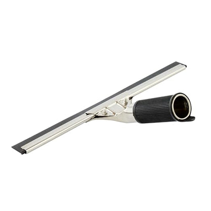 Restaurantware-Clean Tek Professional 11.81 Inch Window Squeegee, 1 Cleaning Squeegee with Rubber Blade - No-Slip Handle, Clean Mirror Or Car Windshield, Stainless Steel Wiper for Glass Door - size: 11 3/4", style: Stainless Steel, with Black Rubber Grip