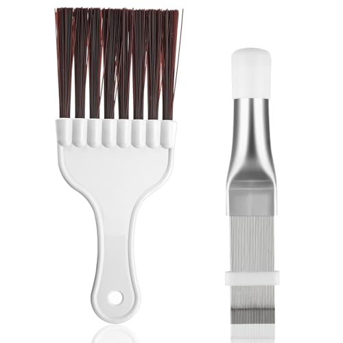 Air Conditioner Condenser Fin Comb, 2 pcs Coil Cleaning Brush, AC Coil Comb Whisk Brush, Evaporator Radiator Refrigerator Repair Tool