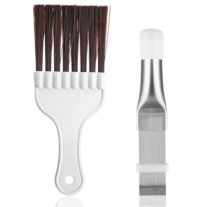 Air Conditioner Condenser Fin Comb, 2 pcs Coil Cleaning Brush, AC Coil Comb Whisk Brush, Evaporator Radiator Refrigerator Repair Tool