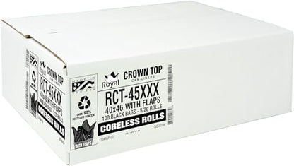 Heavy Duty 45 Gallon Trash Bags - (Huge 100 Pack/w Flap Ties) - 2.0 MIL (Equivalent) 40" x 46" Star Seal Bottom Thick Garbage Bags for Contractors, Lawn, Leaf, Yard Waste Commercial Kitchen - style: 45 Gal, 2 Mil Equiv, 100 Count
