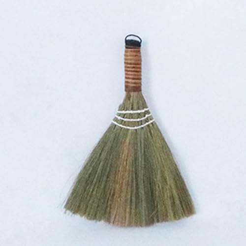 2Pcs Soft Broom Set with Detachable Long Handle and Small Whisk Broom Handwoven Dust Removing for Living Room and Indoor Cleaning