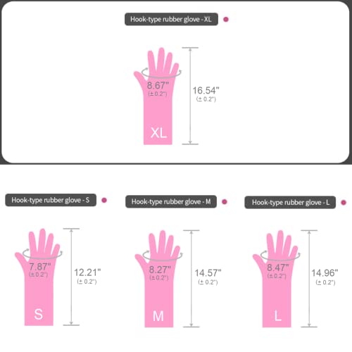 Myungjin 2 Pairs Reusable Waterproof Non-Slip Honeycomb Grip Latex Rubber Gloves with Hang-Dry Hooks/Hanging Loops for Dishwashing Household Cleaning Cooking (X-Large) - size: X-Large (Classic)
