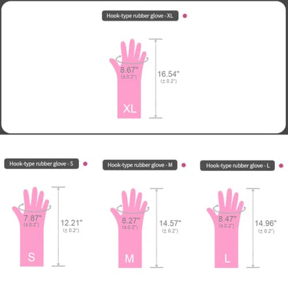 Myungjin 2 Pairs Reusable Waterproof Non-Slip Honeycomb Grip Latex Rubber Gloves with Hang-Dry Hooks/Hanging Loops for Dishwashing Household Cleaning Cooking (X-Large) - size: X-Large (Classic)