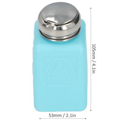 200ML ESD Antistatic Square Liquid Dispenser, Press Type Solvent Bottle with Stainless Steel Lid for IPA Solvent, Oil