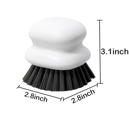 Dish Brush with Handle, Kitchen Scrub Brushes for Cleaning, Dish Scrubber with Nylon bristles for Sink, Pots, Pans (1Pack White Nylon bristles) - style: 1Pack White Nylon bristles
