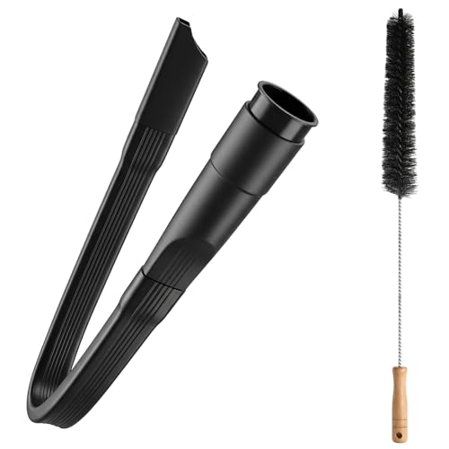 25" Flexible Dryer Vent Cleaner Kit - Household Cleaning Supplies, Refrigerator Appliance Long Coil Brush, Flexible Lint Remover, for Vacuum Hoses All 1-1/4" or 1-3/8" (32mm - 35mm) Vacuum