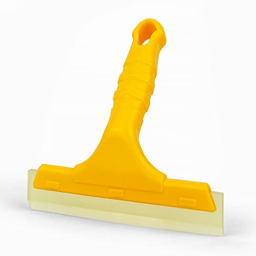Small Glass Squeegee, Ice Scraper for Car Windshield, Window Wiper with Hard Rubber Blade & None-Slip 6.1inch Handle, for Windshield/Bathroom Shower Door/Mirrors/Countertop/Window