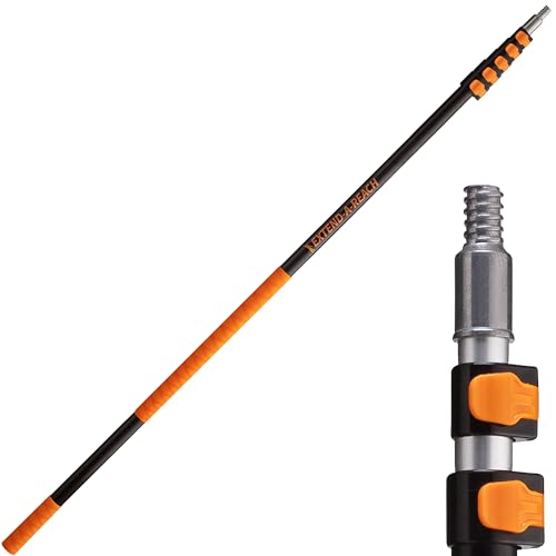 5-24 ft Long Telescoping Extension Pole // Multi-Purpose Extendable Pole with Universal Twist-on Metal Tip // Lightweight and Sturdy // Best Telescopic Pole for Painting, Dusting and Window Cleaning - size: 24 feet