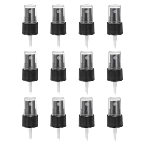 uxcell Spray Top 12Pcs 20/410 Plastic Fine Mist Reusable Replacement Black | Spray Bottle Pump Plastic Top Reusable Replacement for Cosmetic Perfume and Body Sprays Bottle - color: Black, size: 20/410