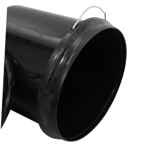 Storage Bucket Lid Leakproof Design Heavy Duty Plastic Pail for Home Camping Fishing Laundry Garbage Bin - color: Black