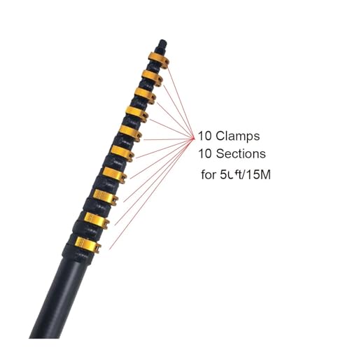 50Feet Pure Carbon Fiber Telescopic Water Fed Pole For Window Cleaning (15 Meter)(ACME-pure Carbon) - color: ACME-pure Carbon