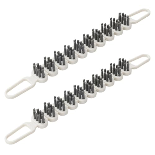 UKCOCO 2pcs Bendable Crevice Cleaning Brush Set, Small Metal Bristle Gap Cleaner for Kitchen, Bathroom, and Household Debris Removal