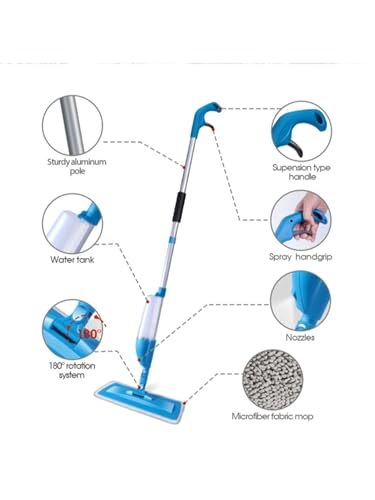 Patented 4-in-1 Ceiling Fan Cleaner Duster. Spray Mop. Wall Cleaner with Sprayer. Duster. Dust Trapping System| Storage Bag & Hook. Lightweight. Reusable. Microfiber