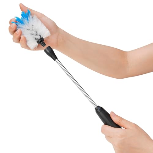 MOSOLAN Stainless Steel Bottle Brush with Replaceable Head, 2 Pack Long Handle Scrubbing Brush for Water Bottles, Glasswares, Mugs, Flasks, Tumblers, Vases, and Kitchen Sink, White, 13 in - color: White, size: 13 Inch (Pack of 2)