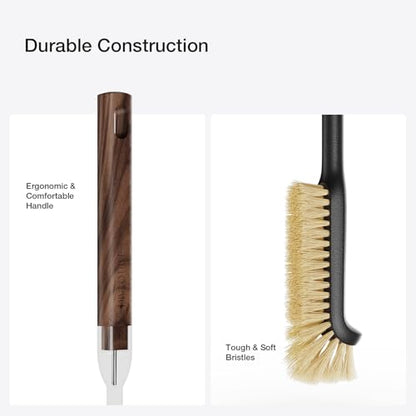 Cleaning Brush, Diveotree Hard Bristle Brush for Deep Cleaning Grout, Sink, Cup, Teapot, Bottle, Blender, Multi-Purpose Brush wih Long Handle for Kitchen (Black-2Pack) - color: Black-2pack