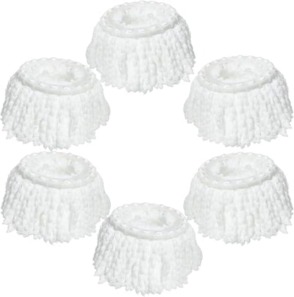6 Pack Mop Heads Replacements, Compatible with FunClean Spin Mop & RinseWise Mop Bucket, Microfiber Spin Mop Head Refill Cleaning Supplie for Home Industrial and Commercial Use