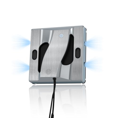 6000Pa Window Cleaning Robot High Suction Power Window Cleaner Robot with 4 Water Spray Intelligent Cleaning Perfect for High-Rise Windows, Glass Doors and Tiles