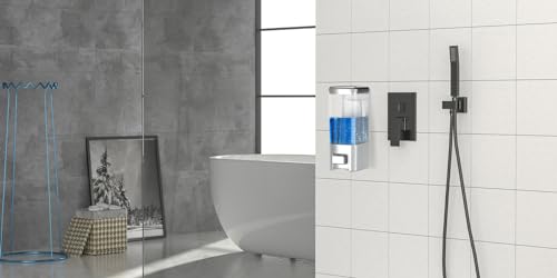 Manual Soap Dispenser, 17oz/500ml Wall Mount, Large Capacity Kitchen Bathroom Hand Soap Dispenser, Commercial Refillable Shampoo Shower Gel Lotion Dispenser, Chrome - color: Chrome 500ml