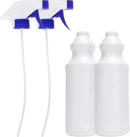 Spray Bottles (2 Pack, 16 Oz), Refillable Heavy Duty Spraying Bottle for Cleaning Solutions, Hair Spray, Gardening, Pets, Adjustable Nozzle Setting, Mist Water