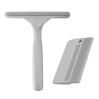 2 Pack Portable Pet Dogs Cats Hair Remover Lint Removal Shaver Tool Fur Scraper Carpet Rake for Couch Furniture Car Mats Fabric Sofa Clothes Bedding - color: Gray