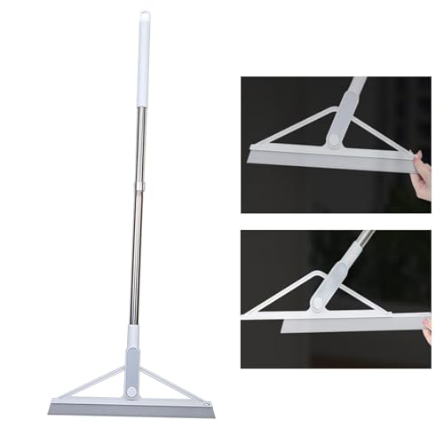 Magic Squeegee Broom for Floor - Multifunction Rubber Brooms with 41" Adjustable Handle Household Cleaning Sweeper for Pet Hair, Carpet, Water
