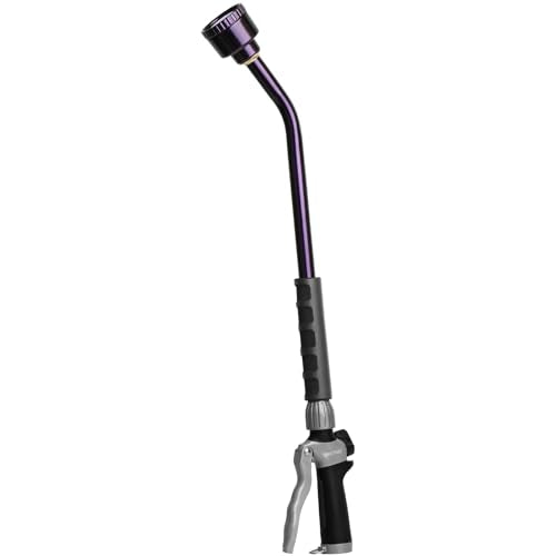 RESTMO Heavy Duty Full Metal Long Watering Wand, 24 Inches Gentle Soft Full Shower Sprayer Wand with Flow Control, Hose Wand for Hanging Baskets, Shrubs, Plants, Flowers, Garden and Lawn, Purple - color: Purple