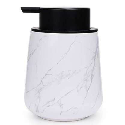 Bosilunlife Hand Soap Dispenser - Marble Lotion Dispenser 12Oz Ceramic Soap Dispenser Bathroom Refillable Liquid Pump Dispenser for Bathroom Kitchen Dispenser for Dish Soap with Easy-to-Press Pump - color: Marble