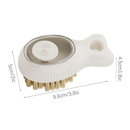 Handheld Kitchen Brush Cleaner - Lightweight Dish Wash Brush, Multi Use Kitchen Pot Scrubber for Grill Grates Oven, Nylon Bristle Sink Cleaning Scrubber, Pot Cleaner, Utensil Scrubbers for Daily Use - color: Cream White
