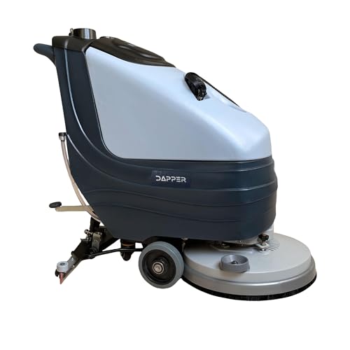 Battery Powered Walk Behind Floor and Carpet Scrubber Buffer Polisher, 19" Brush, 30" Squeegee Width, 13.5 gal Tank, Dual Brushes (Hard & Soft) and 3 Scouring Pads, 220 RPM - size: 19" Manual