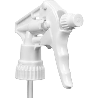 Heavy Duty Universal Trigger Sprayer Replacement for 32 oz Sprayer Bottles, 9 1/4" Dip Tube, 28-400 Neck Finish - 6 Pack (White) - color: White