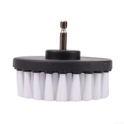 4 Inch Soft Drill Brush Head, High Resistance Nylon Bristles for Deep Cleaning Bathroom Carpet Leather Upholstery Kitchen for Tile Shower Bathtub Wheels Grout Toilet Glass Tire Compatible with Drills
