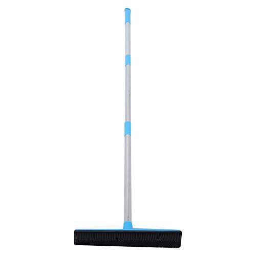 Carpet Rake for Pet Hair Removal, Rubber Broom Cleaning Brush, Telescopic Floor Broom, Pink, Adjustable Length - Multi - Functional, Non - Stick Hair Removal, Ideal for Home and (Blue) - color: Blue