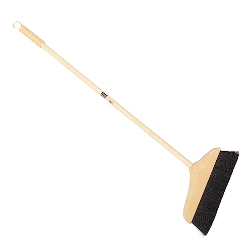 Horsehair Broom with Long Handle Soft Pine Bristles for Indoor Hardwood Floor Tile Cleaning Sweeping Tool 37.00In