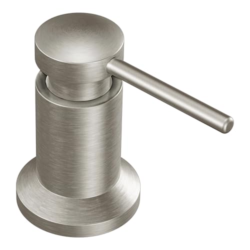 Moen 3942SRS Kitchen Soap Dispenser, Spot Resist Stainless | Refillable design, Deck-mounted installation, Built-in sink accessory, Spot resist stainless finish - color: Spot Resist Stainless