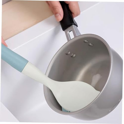 2Pcs Kitchen Dish Scrubber Brush Set Non-Scratch Silicone Pot Brush with Long Comfortable Handle for Effective Oil and Stain Removal on Pans and Dishes
