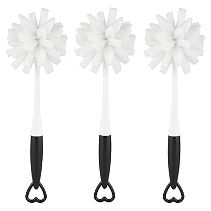 ALINK Bottle Glass Dish Sponge Cleaning Brush with Handle, Pack of 3