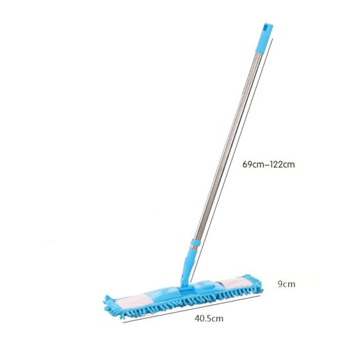 Generic 360 Deg Rotation Adjustable Length Efficient Flat Mop for All Floors, Dust Floor Mop, Stainless Steel Handle Design, Wet Dry Dual Use