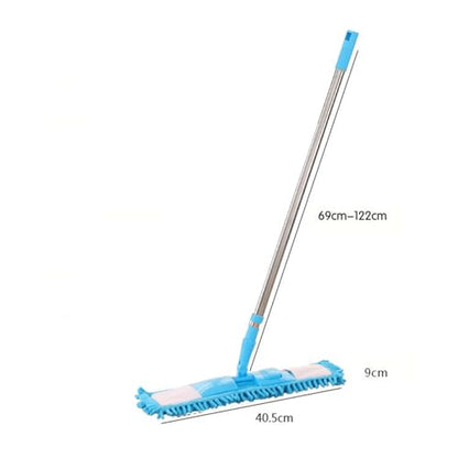 Generic 360 Deg Rotation Adjustable Length Efficient Flat Mop for All Floors, Dust Floor Mop, Stainless Steel Handle Design, Wet Dry Dual Use