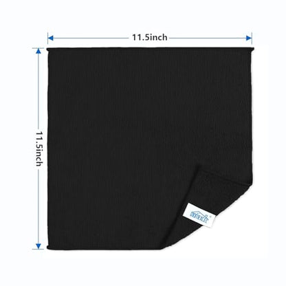HOMEXCEL Black Microfiber Cleaning Cloth, 50 Pack Cleaning Towels for Kitchen, Lint Free, Scratch-Free, Highly Absorbent, and Reusable Cleaning Rags for House, Window and Glass, Cars, 11.5 X11.5 inch - color: Black