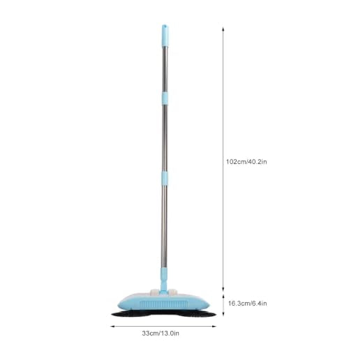 Carpet Floor Sweeper Manual with Horsehair,Hanging Manual Vacuum Carpet Brush Home Tool for Sweeping Mopping (Blue)